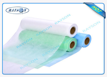 Tela de tecelagem não azul 40GSM/branca descartável da mobília anti-bacteriana para o uso médico