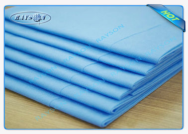 Folha de cama descartável azul Carry Paper Bedsheet fácil da higiene da clínica/hotel