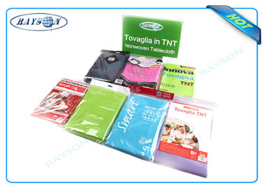 Produtos não tecidos ligados girados cor não tecidos personalizados de Pantone da toalha de mesa do logotipo