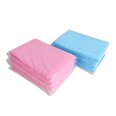 Cor cor-de-rosa azul descartável da folha de cama da tela de tecelagem não dos PP para a utilização do hospital