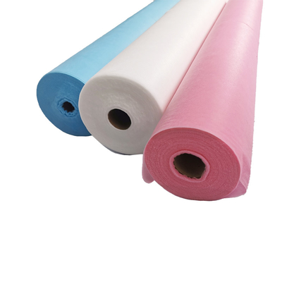 Folha de cama não tecida da tabela da massagem de Dispoable Spunbond com cor azul do rosa facial do furo